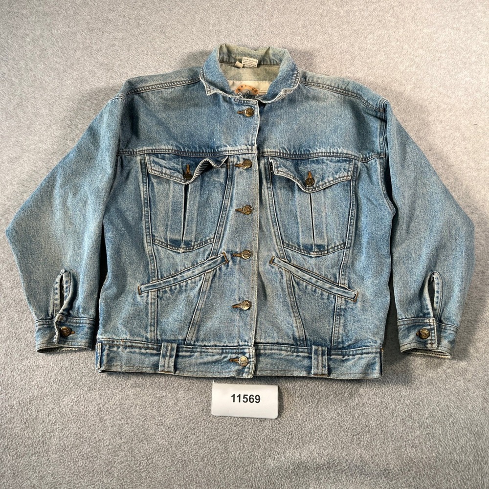Anchor Blue Mens Stonewashed Denim Jacket Light Wash Cotton Vintage Size M
